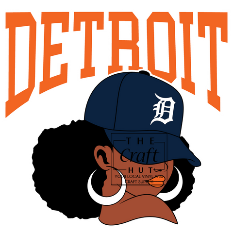 Tigers DTF - Detroit Girl (Navy/ Orange)