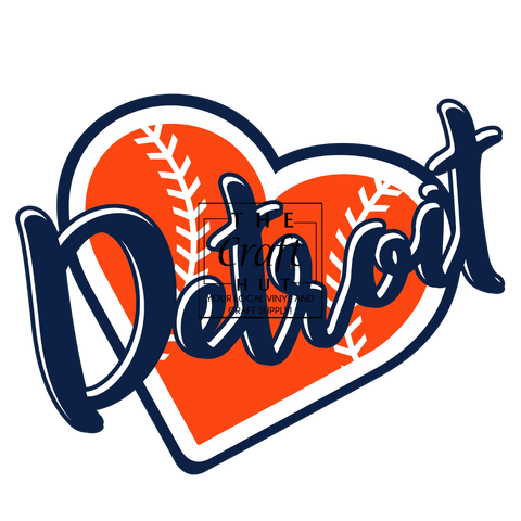 Tigers DTF- Detroit On Heart