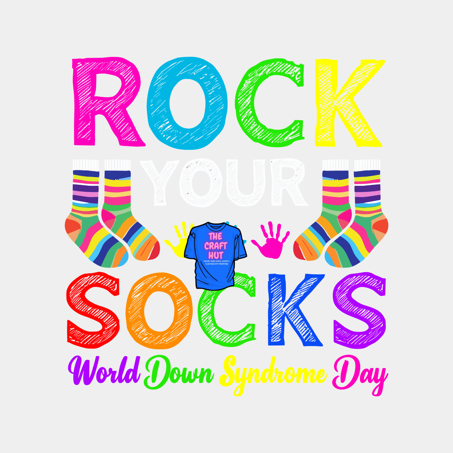 Down Syndrome Awareness DTF Transfer-Rock your Socks – The Craft Hut SCS