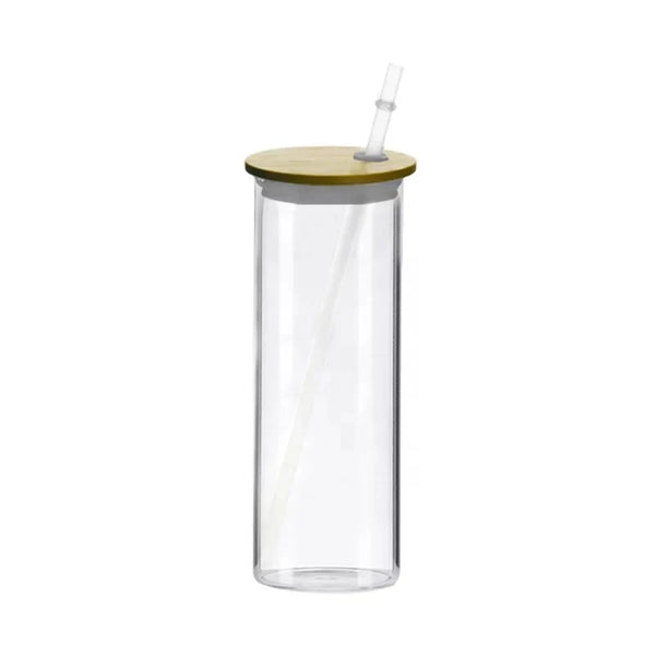 Bamboo Lid Glass Sublimation Tumbler