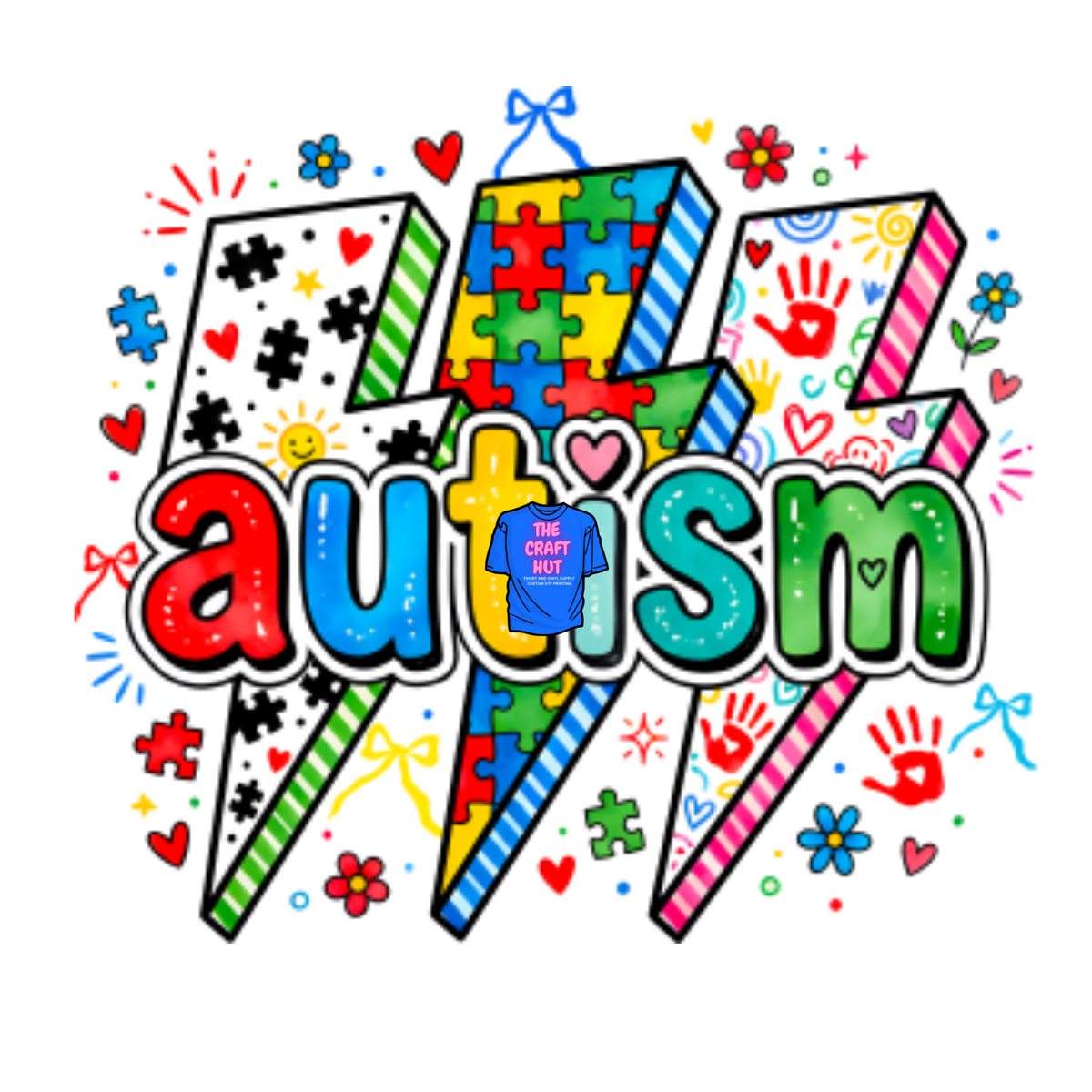 Autism DTF-Lightning Bolt Autism – The Craft Hut SCS