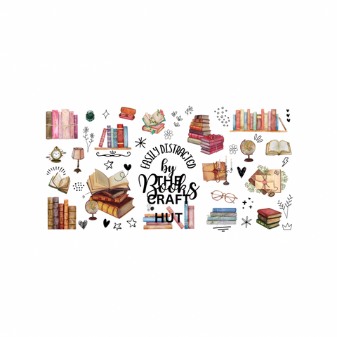 UV DTF WRAP - EASILY DISTRACTED BY BOOKS