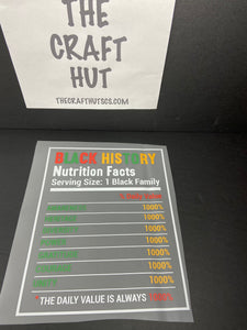 Black History DTF TRANSFER-NUTRITION FACTS