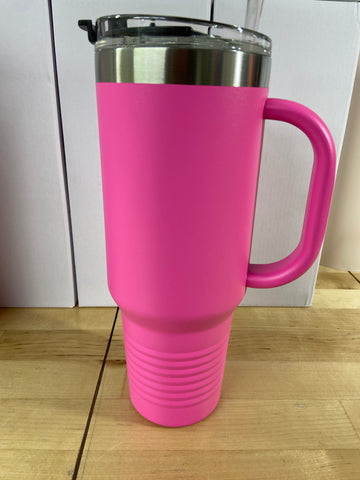 40 oz Travel Mug with Handle Stainless Steel - PINK