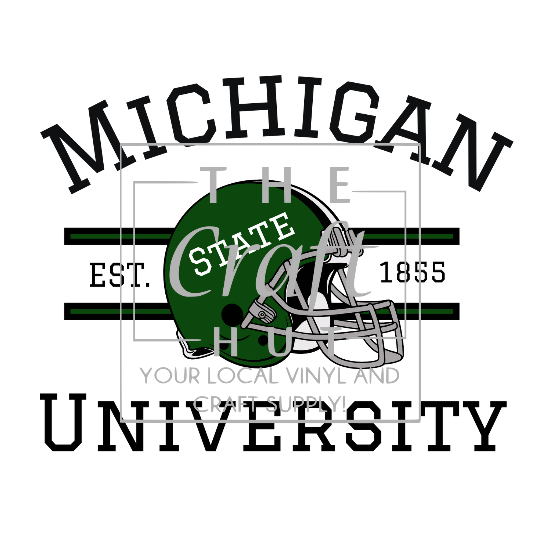 College DTF Transfer - MSU Helmet