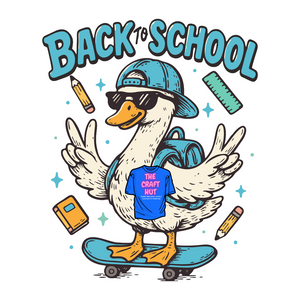 Back To School DTF Transfer - Goose On Skateboard