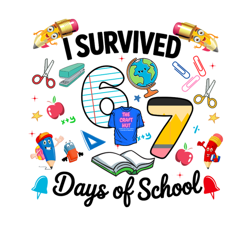 67 Days Of School DTF Transfer - Doodles