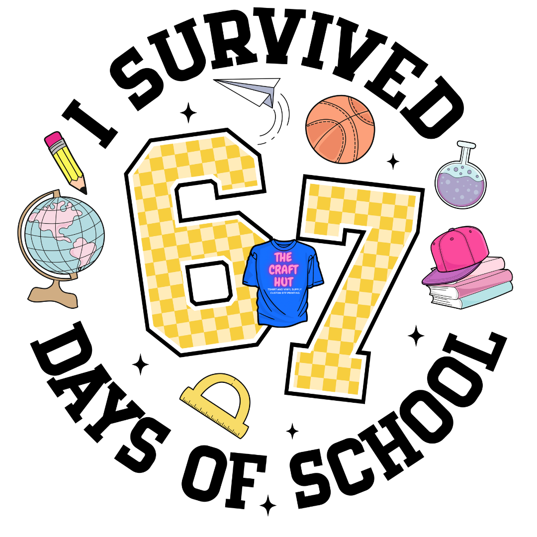 67 Days Of School DTF Transfer - 67 Checkered
