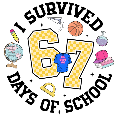 67 Days Of School DTF Transfer - 67 Checkered