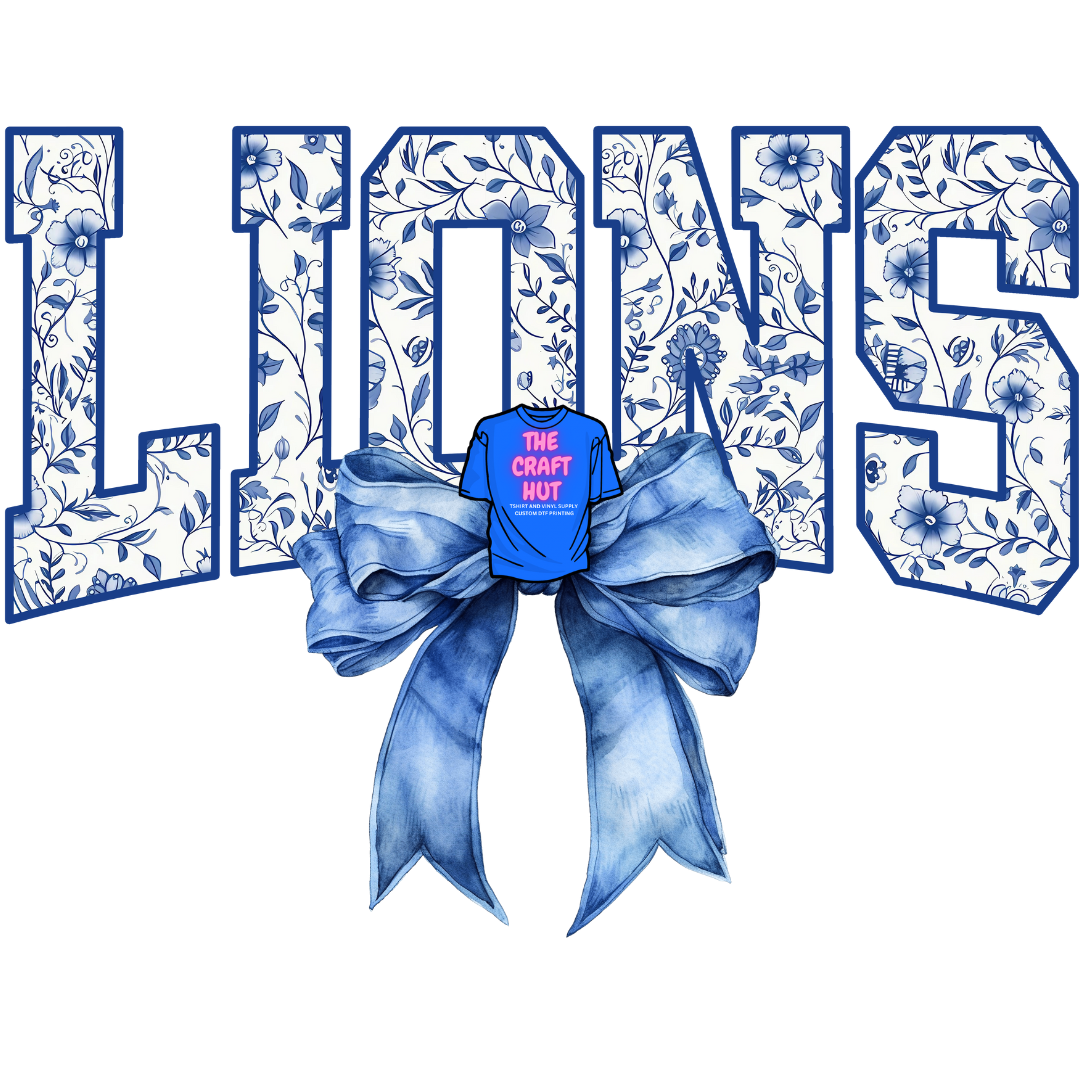 Lions DTF Transfer - LIONS Flower Bow