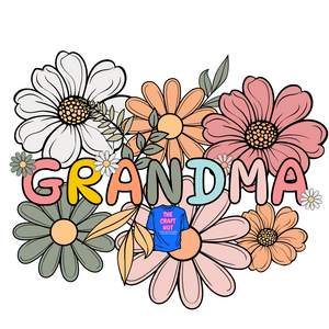 Mothers Day DTF Transfer - Grandma Flowers
