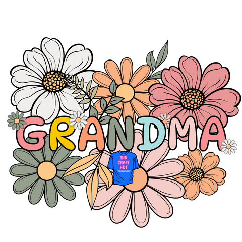 Mothers Day DTF Transfer - Grandma Flowers