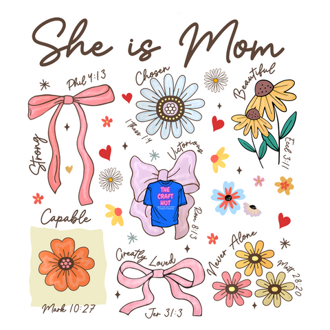 Mothers Day DTF Transfer - She Is Mom Proverbs