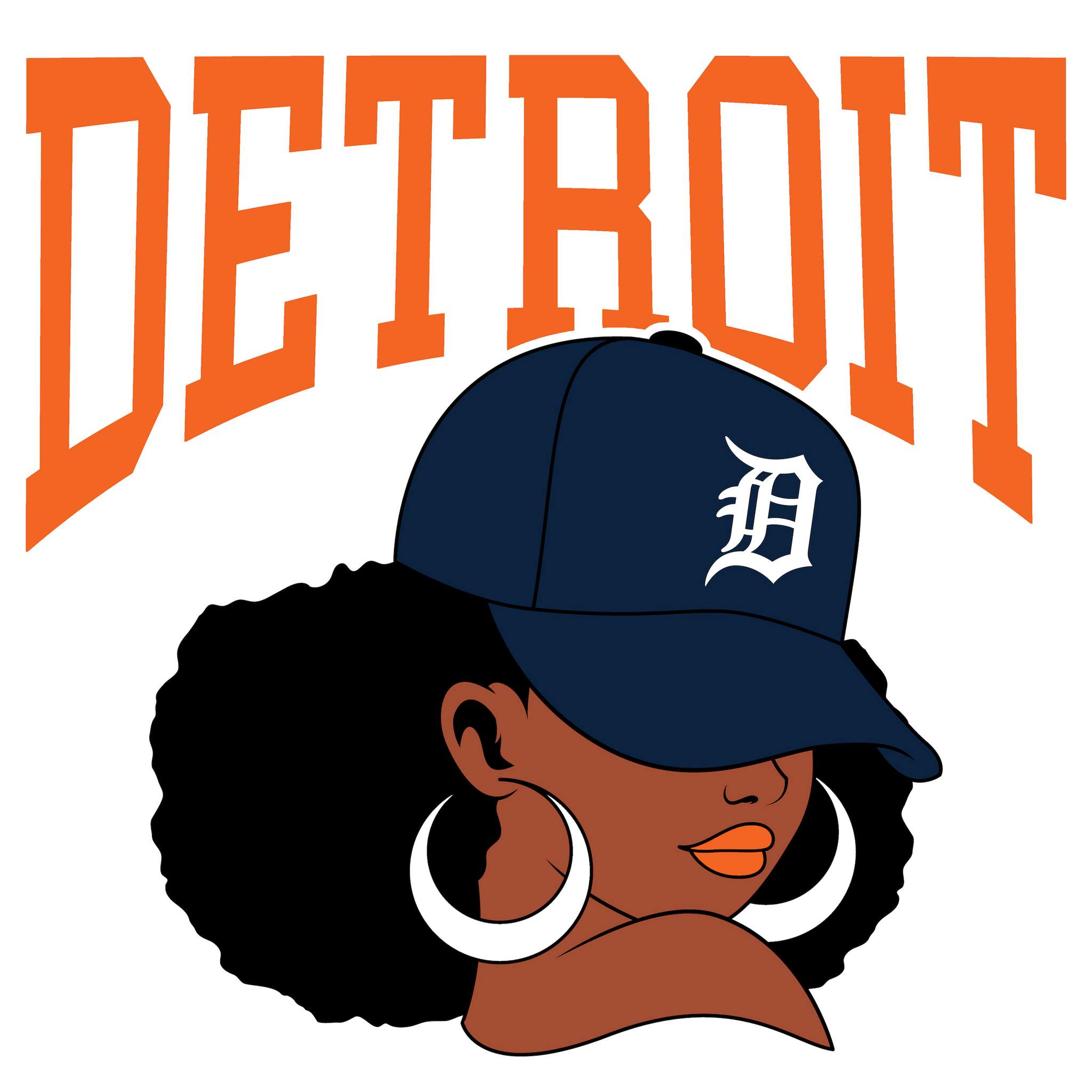 DECAL-Orange Detroit Girl
