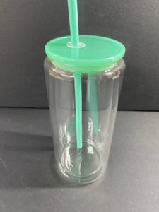 15oz Colored Lid Snowglobe Tumbler