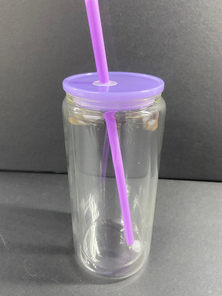 15oz Colored Lid Snowglobe Tumbler