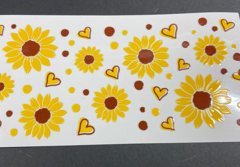 UV DTF WRAP- Sunflowers & Hearts