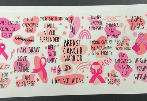 UV DTF WRAP- Breast Cancer Warrior