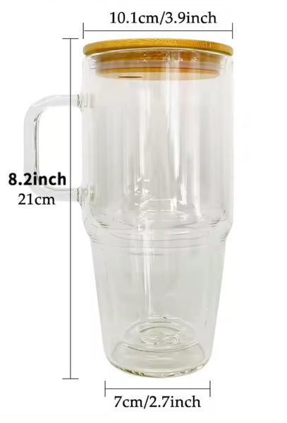 Snow Globe Acrylic Tumbler - 32OZ Bamboo Pre Drilled Tumbler