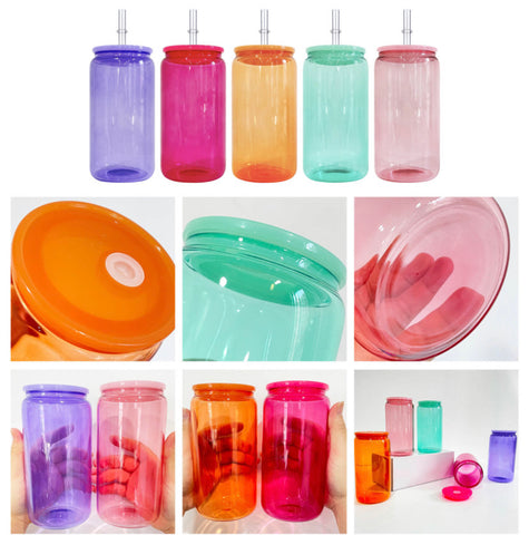 16OZ Sublimation Jelly Glass Tumbler