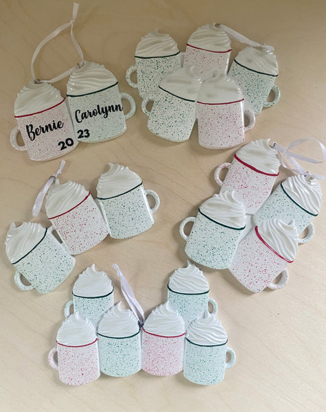 Family Blank Ornaments- Cocoa Cup Family