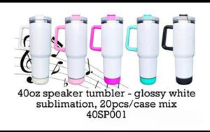 40OZ Sublimation Speaker Tumbler