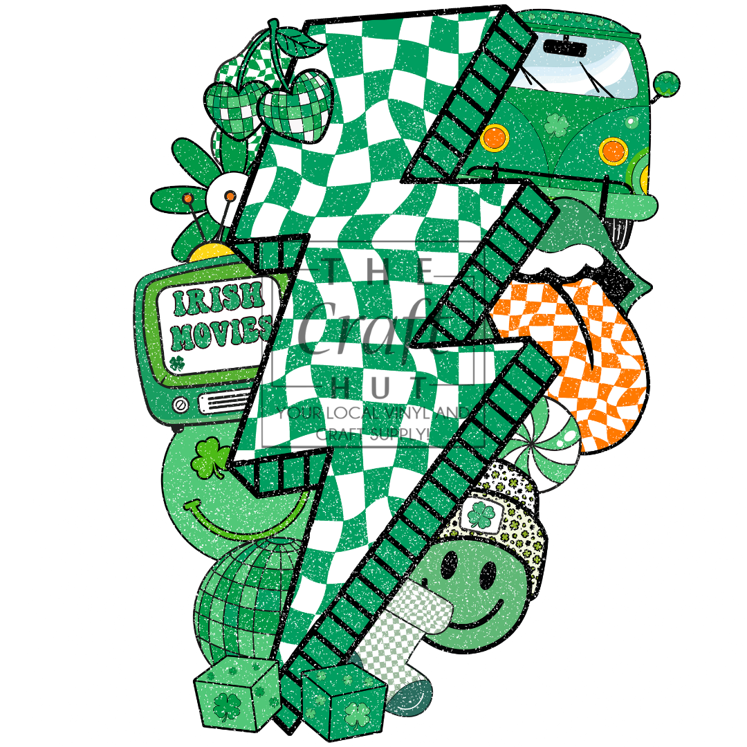 St Patrick DTF Transfer- Lightening Bolt St Patty (Youth)