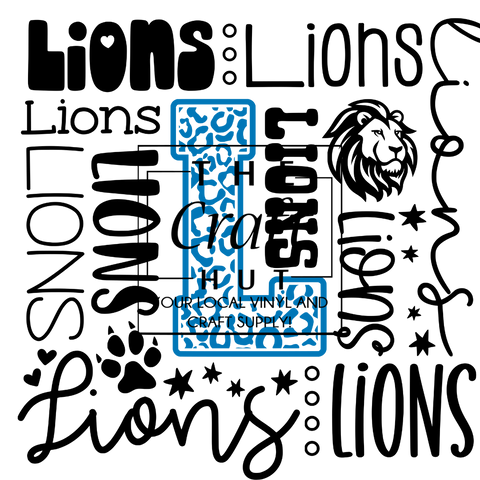 Lions TypographyDTF Transfer