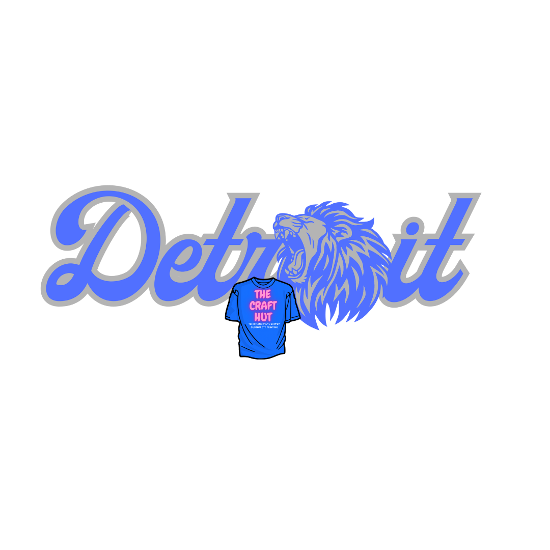 Lions DTF Transfer - Detroit W/ Lion