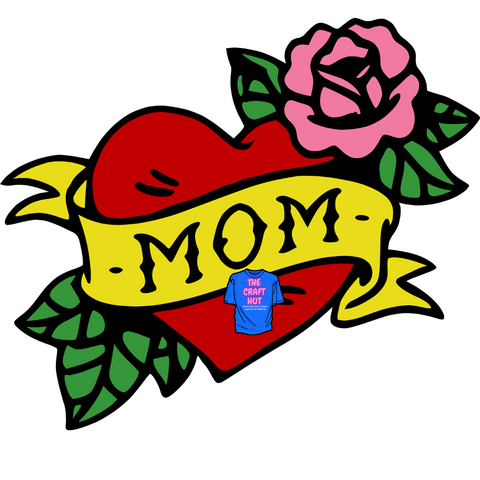 Mom DTF Transfer - Mothers Day - Mom Tattoo Heart