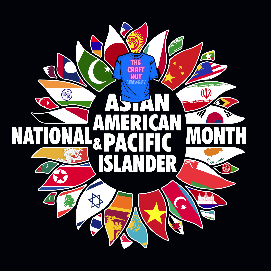 May DTF Transfer - National Asian American and Pacific Islander Month - Flower Flags