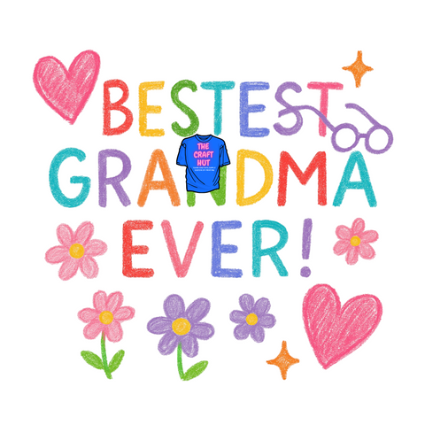 Mom DTF Transfer - Mothers Day - Bestest Grandma Ever Doodle