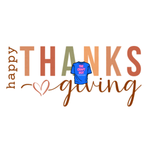 Thanksgiving/Fall DTF Transfer - Happy Thanksgiving heart