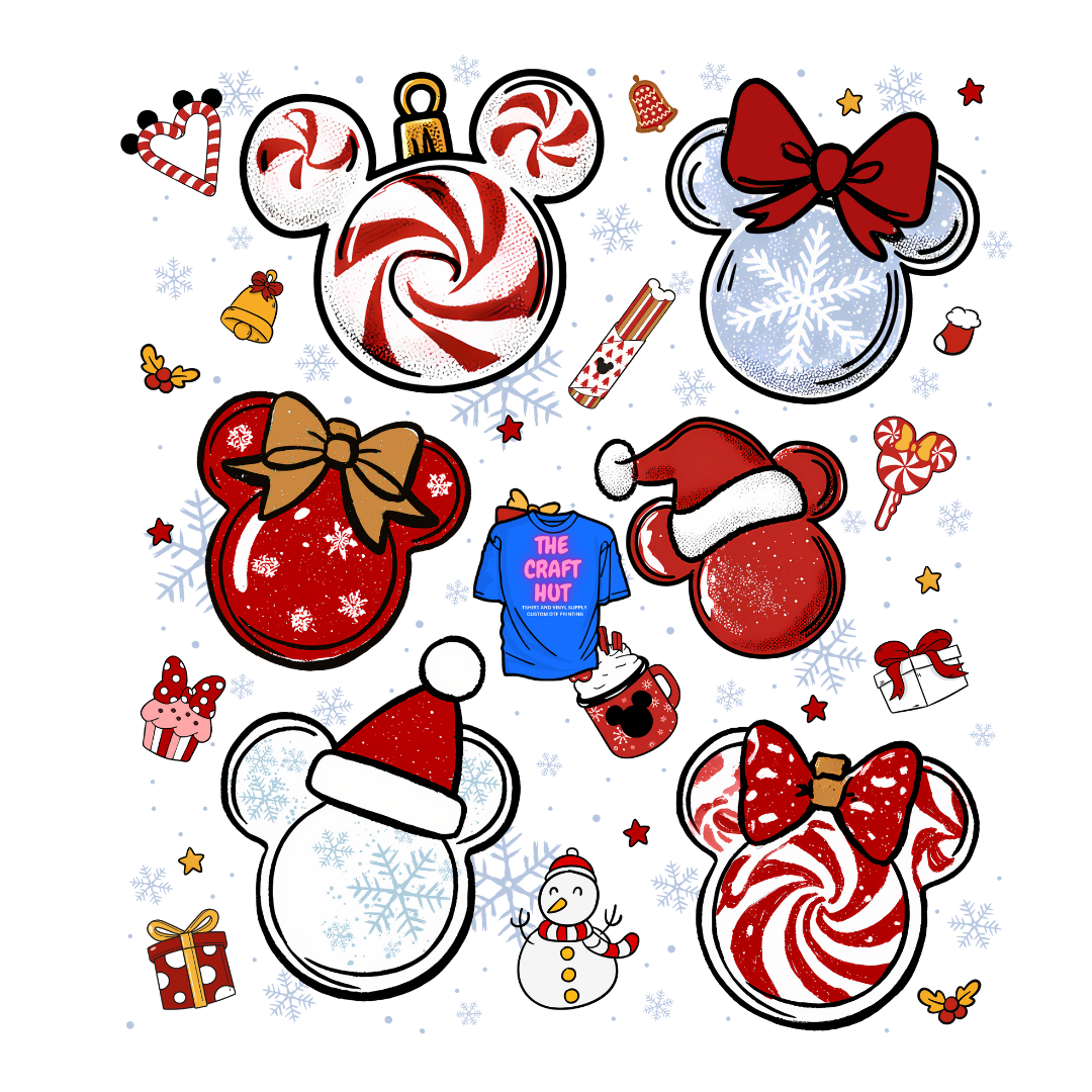 Christmas DTF Transfer - Mouse Head Christmas