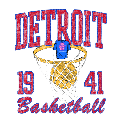 Pistons DTF Transfer - Vintage Basketball
