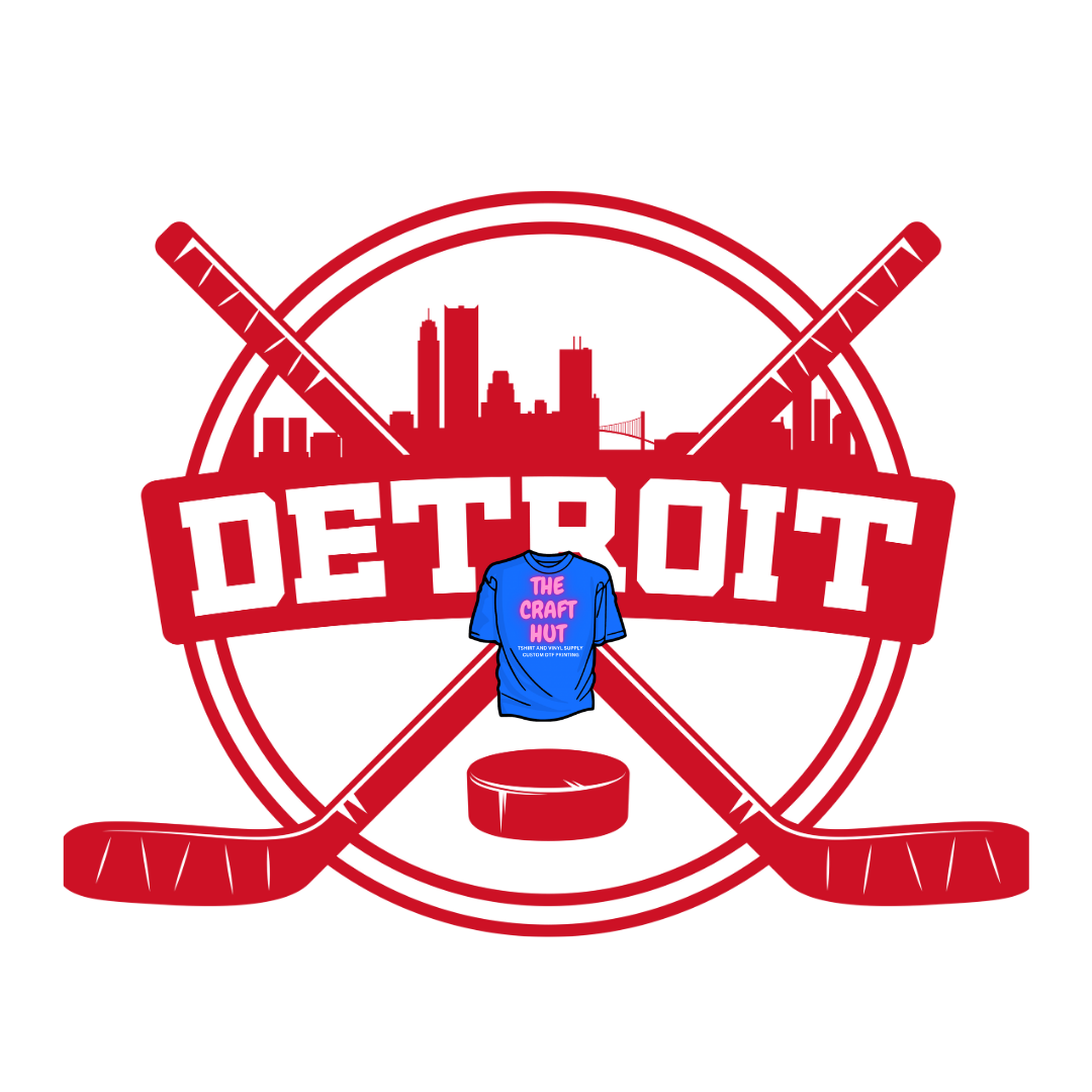 Red Wings DTF Transfer - Detroit Puck and Sticks