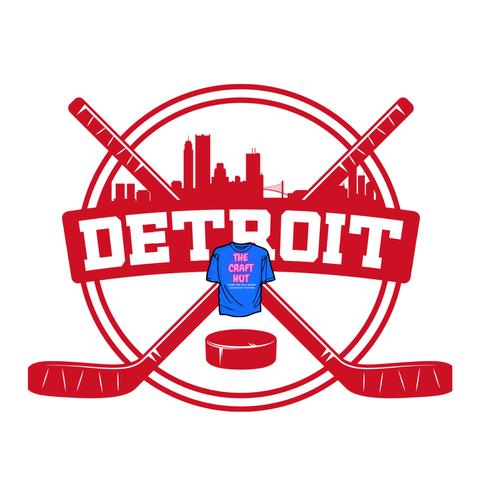 Red Wings DTF Transfer - Detroit Puck and Sticks