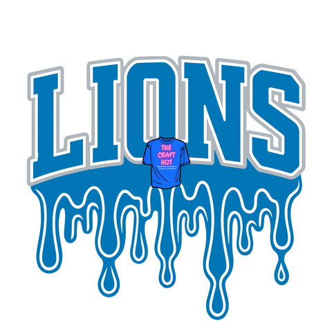 Lions DTF Transfer - Lions Bleed Blue