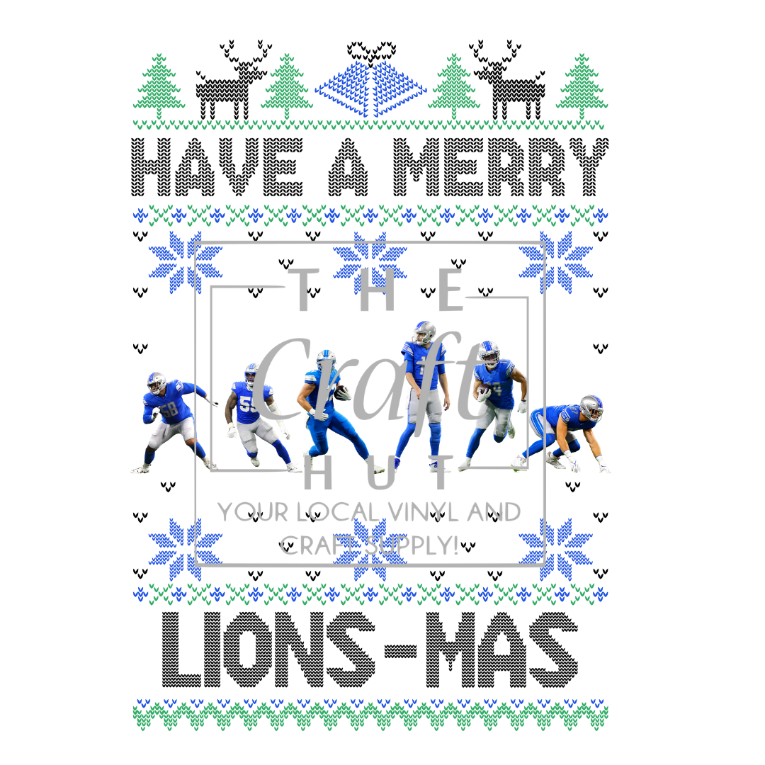 Christmas DTF Transfer - Have A Merry Lions Christmas