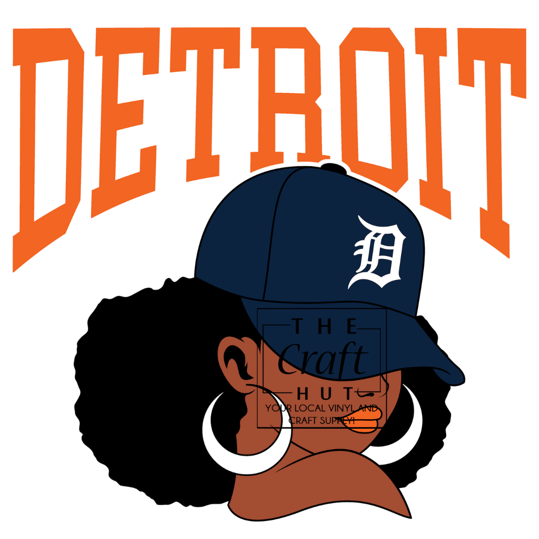 Tigers DTF - Detroit Girl (Navy/ Orange)