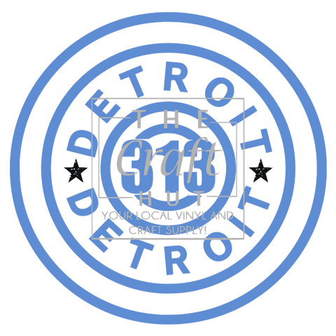 Lions DTF Transfers - Detroit 313 Circle