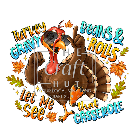 Thanksgiving DTF Transfer - Turkey Beans Casserole