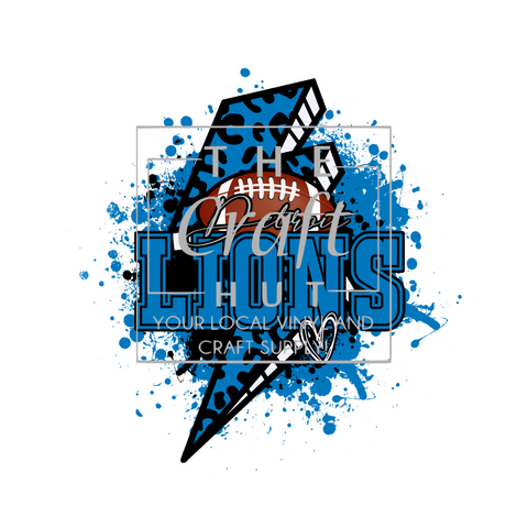 Lions DTF Transfer - Lions Lightening Bolt