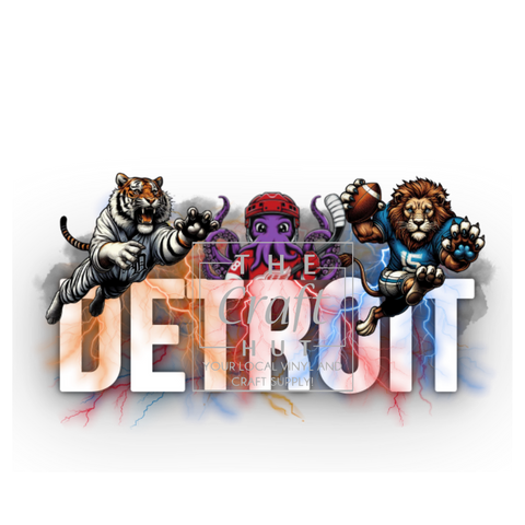 Lions DTF Transfer - Red Wings DTF Transfer - Tigers DTF Transfer - Detroit Teams DTF Transfer
