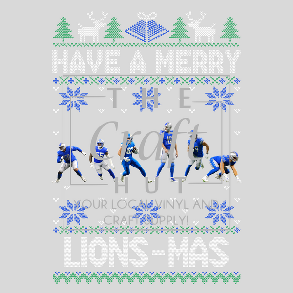 Christmas DTF Transfer - Have A Merry Lions Christmas