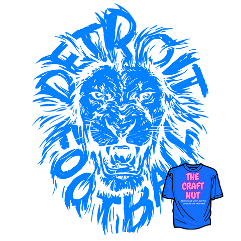 Lions DTF Transfer - Lions Football Sketch