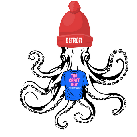 Red Wings DTF Transfer - Octopus W/ Hat