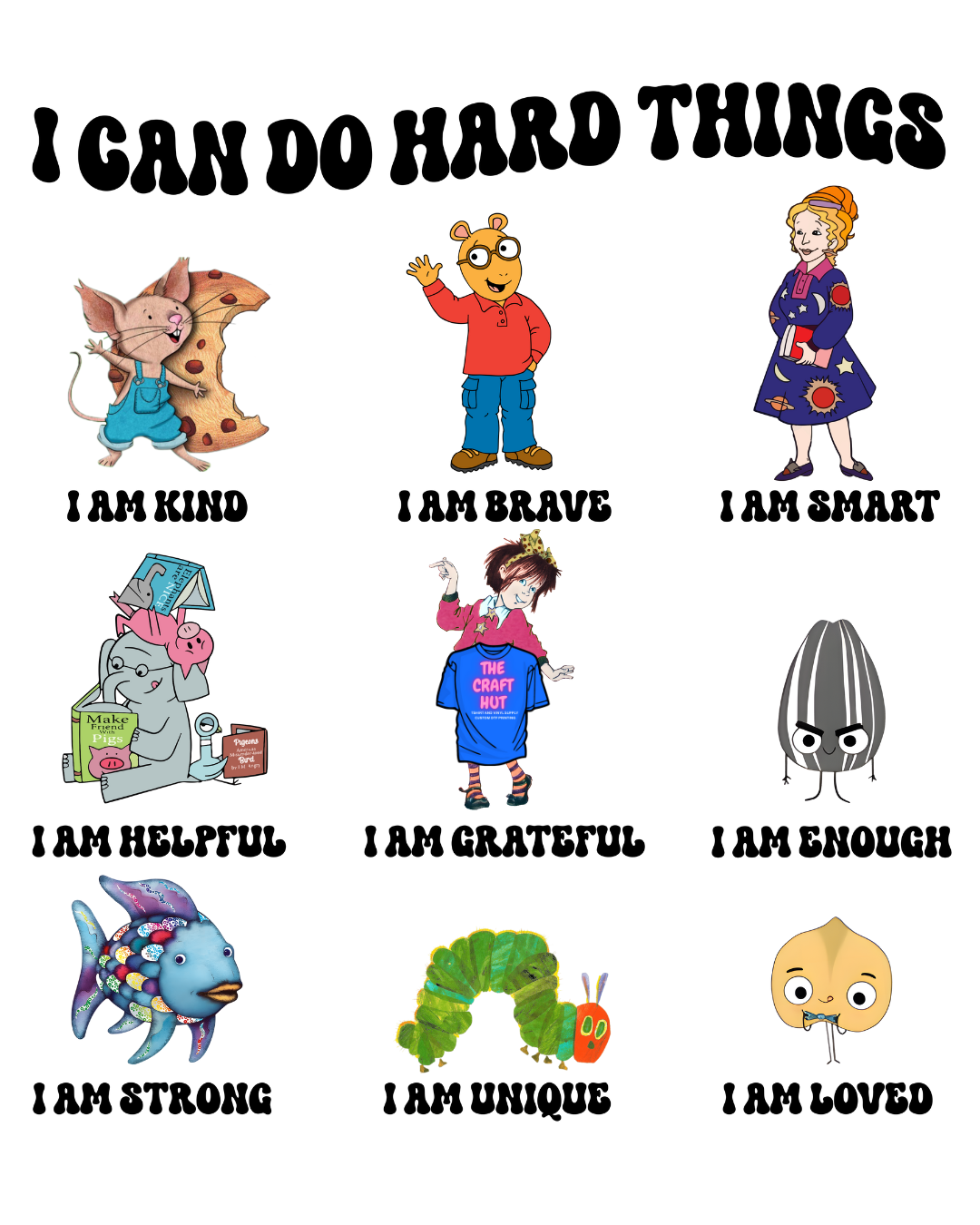 Reading Month DTF Transfer - I Can Do Hard Things