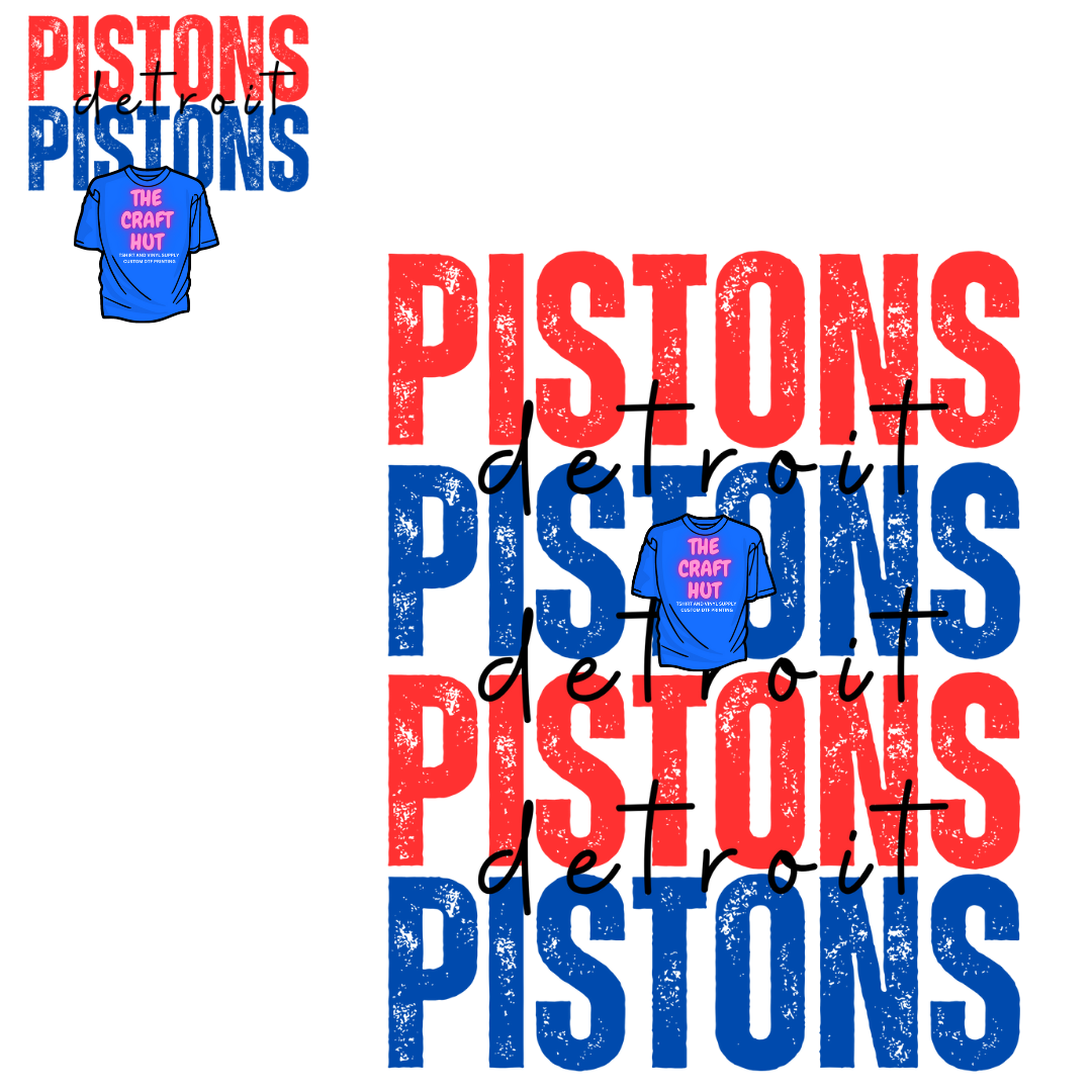 Detroit Pistons DTF Transfer - Pistons Repeat (Pocket and Back)