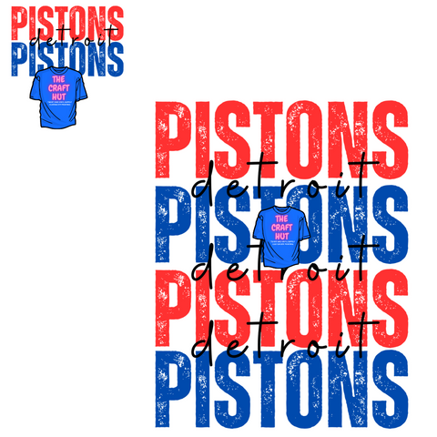 Detroit Pistons DTF Transfer - Pistons Repeat (Pocket and Back)